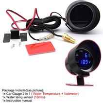 자동차속도계 UHD 헤드업디스플레이 호환 5In 1 자동차 LD 전자 타코미터 오일 압력 게이지 볼트 전압계 수, 05 2 in 1 gauge