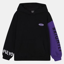 [유솔]논현점 초등 여아 주니어 겨울 기모 후드티 숏한 기장감에 루즈핏 편하게 간지나게 배기핏 바지와 코디해 보세요!소매배색 기모 후디 ULMH21T53