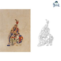 율아트 신선동자도 8폭 병풍 1 민화 도안 민화배우기 민화그리기, 작호도 8폭 병풍(8), 일반용지(얇은 백상지), 대형(추천)