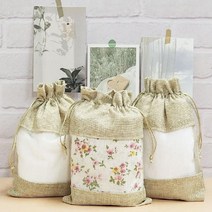 린넨 면 파우치 스트링 이너백 복주머니 더스트백 L