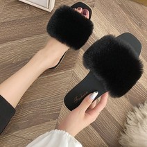 리빙엔젤 푹신한 겨울 여성 사무실 털 슬리퍼 여자 회사용 직장 방한 실내화