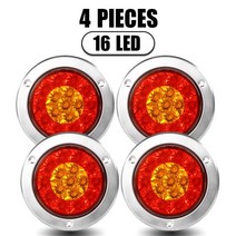 볼보트럭부품 스카니아 4 인치 라운드 LED 테일 라이트 12-24V 트럭 앰버 레드 브레이크 중지 빛 차례 신호