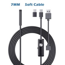 안드로이드 내시경 카메라 7 미리메터 5.5 미니 렌즈 3in1 TYPE-C OTG 마이크로 USB 방한 방수 자동차 검사, [04] 35m, [01] 7MM Soft Cable