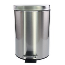 에이스샵 스텐페달 원형 휴지통30L 쓰레기통 음식물쓰레기통 분리수거, 1개