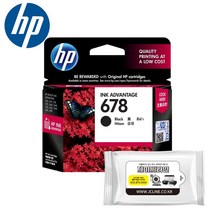 HP 정품잉크 678검정 + 항균물티슈 데스크젯 1015 2515 2545 2546 2548, 1개, 정품_678검정+항균물티슈
