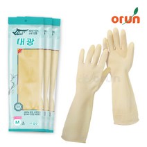 대광 고무장갑 (M)중 빨아쓰는/행주용타올, 대광(M/아이보리), 3개