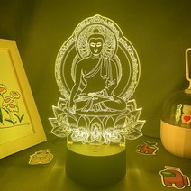 led 불상 부처님 석가모니 3D LED 네온 야간 조명 멋진 생일 선물 친구 침실 테이블 책상 장식 컬러풀한 용암 램프 판매, 16colorwithremote, Lava Lamp Base