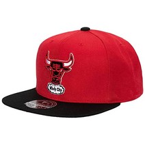 NBA 모자 시카고 불스 Mitchell & Ness Chicago Bulls Reload Dynasty 2 Tone Fitted Hat Cap - Red and Black