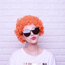 (오렌지) 파티용 뽀글이 폭탄머리가발 행사 가발, 단품