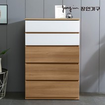 [장인가구] 첼로 800 5단 서랍장, 색상:오크화이트