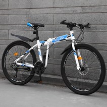 풀샥 MTV자전거 xc MTB 접이식 산악 자전거 이중 충격 흡수 24/26 인치 학생 휴대용 남녀공용 스쿠터, [01] 24 inches, [01] 21, [16] black top match