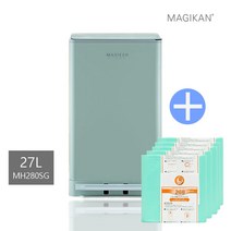 매직캔 [세트] 히포 27L+리필5롤 (화이트/베이지/세이지) 기본리필장착 1년사용가능 냄새차단 휴지통, 03_ 27L세이지+리필5롤→MH280SG+280R5B