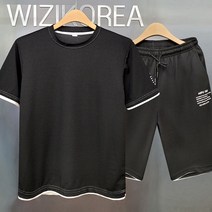 남성 트레이닝 세트 반팔 여름 츄리닝 운동복 빅사이즈 W065SET+국내발송