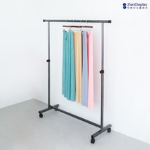 지엔 이동식 행거 철제 스탠드 옷걸이 강철 일자, 블랙, 4. 철제 3색 행거