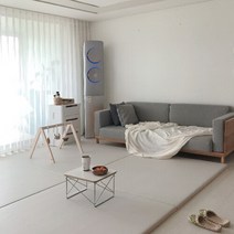 쁘띠메종 2단 폴더 거실매트 솔리드 260X140X4cm, 양면 로즈베이지