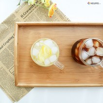 원목트레이 빵 카페 손잡이 우드 나무 트레이 쟁반, 1개