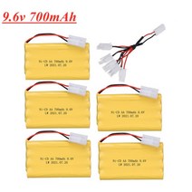 Ni-CD 9.6V 700mah 배터리 9.6v 충전기 Rc 자동차 탱크 기차 로봇 보트 건 AA 충전식 팩, [05] 파란