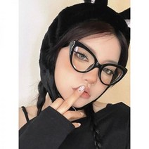 고양이 눈 캣츠아이 안경 뿔테 알없는 가벼운 안경테