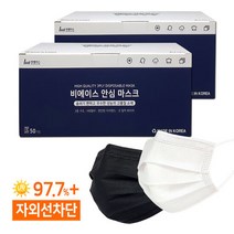 비에이스 국산 일회용 덴탈마스크, 100매, 1개, 02.소형 블랙