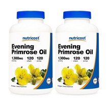 뉴트리코스트 달맞이꽃 오일 1300mg 120젤 2팩 Nutricost Evening Primrose Oil