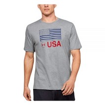 언더아머 Under Armour 남성용 프리덤 USA 가슴 티셔츠 155359, Small, Black (001)/Pitch Gray