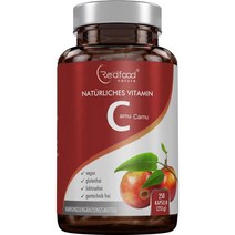 독일직구 REDFOOD 카뮤 추출물 600mg 네츄럴 비타민C 고용량 XXL 250 비건 캡슐 실험실 독일제, 수량, 상세참조