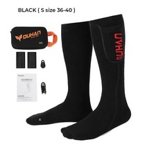 원격 제어 전기 온열 양말 남녀 공용 충전식 배터리 사이클링 스키 야외 겨울, [01] Black-S(36-40)