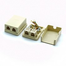 두꺼비집 배전단자 분전상자2pcs 전화 익스텐더 스트레이트 헤드 케이블 익스텐더 통과 커넥터 6p4c 스트레이트 정션 박스 엔드 엔드