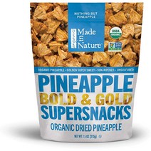 Made in Nature 건조 파인애플 7.5온스 1팩 비유전자 변형 비건 건조 과일 스낵