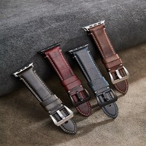 재고정리 독일 crazy horse leather 애플워치호환 가죽스트랩, 블랙, 38-40-41mm