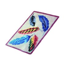 GHSHOP Diy 러그 키트 다채로운 동물 래치 후크 키트 쿠션 커버 러그 만들기 키트 diy 인쇄 된 캔버스 패턴 60x40cm, 아크릴 섬유, 깃털