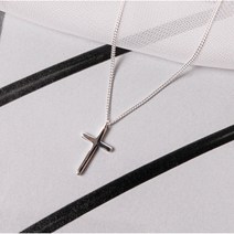 실버 데일리 심플 십자가 목걸이