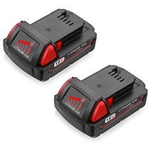 우스틴스 M18 2AH 3AH 밀워키 교체하다 공구 리튬 배터리 2PCS
