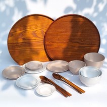 100SU 온달 2인식기 트레이 나무수저 16P 세트