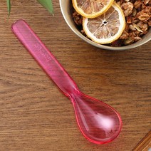 달콤 빙수 스푼 핑크 플라스틱 아이스크림 화채 수저