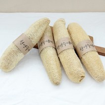 장수 천연 수세미 4개세트+스텐병솔집게1개 제로웨이스트, 1세트