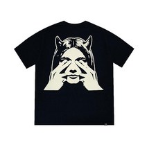 히스테릭 글래머 SEE NO EVIL TEE BLACK 남성 반팔 반팔티 레이어드 면 로고 포인트 데일리 패션 일본