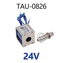 전자석 초강력 소형 마그네틱 원형TAU-0826B 전기 자석 2kg/20N 0826 스트로크 10mm 6V 풀 푸시 24V 12V 솔, 06 0826 24V