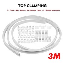 곡선커튼레일 라운드 천장 곡선 커튼레일 커튼봉 커튼링 유연한 천장 장착 커튼 트랙 레일 직선 슬라이드, 01 Top Clamping