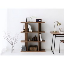 3단 책장 두닷북타워 서재 원목선반 한샘샘 미니 빌리 다락방 낮은 책꽂이 이케아, 미들브라운