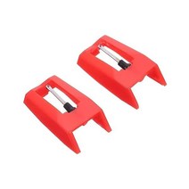 밀리스텐 2pcs 포노그래프 니들 비닐 레코드 액세서리 플레이어 부품 다이몬드 스타일러스 교체용 턴테이블 레드 핀 부품용