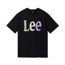 국내매장 정품 LEE 화이트 빈티지 로고 티셔츠 블랙