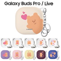 삼성전자 러브베어 갤럭시 버즈2 버즈 프로 케이스 4세대 Pro 라이브 호환 곰돌이 디자인 클리어 하드, 하드_빼꼼