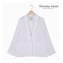 [써스데이아일랜드] [Thursday Island] 여성 린넨 스트라이프 싱글 자켓(T204MJK235 396466