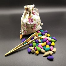 인센스홀더 인센스 콘 스틱 역류 향 향 클립 인도 향 라벤더 재스민 바다 냄새 홈 생활, 치자나무, 1개의 클립을 가진 70pcs