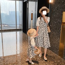 빅사이즈 플라워 맘커플원피스 엄마랑아기 패밀리룩 초등여아 주니어원피스 모녀룩