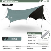 꽁타프 어반포레스트 렉타 헥사 아릭시 디디 치즈 하비 실 블랙코팅 면 타프 Etrol, 딥 씨 블루 5, 없음