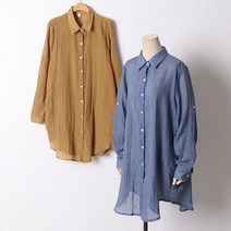 아이우먼 빅사이즈 107 아사면오버핏카라셔츠 DIRD797