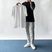 링클프리반팔 시티보이 원마일룩 어깨넓어보이는반팔 몬스터핏 머슬목안늘어나는 구김없는반팔티