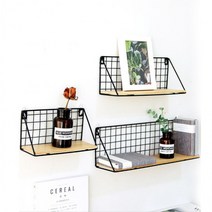 SK511다용도 무타공 우드 벽선반 철제 벽걸이 미니선반 3가지 사이즈, L_블랙